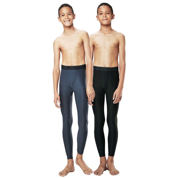 DEVOPS Boys 2-Pack UPF 50+ Compression Tights Sport Leggings Baselayer Pants (Medium, Black/Charcoal)
