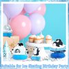 MiniInflat 12 Pcs Arctic Animals Honeycomb Centerpieces Penguin Birthday Pary Decorations Winter Polar Bear Penguin Table Topper for Baby Baptism Birthday Party Decorations(Penguin)