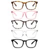 VIDEBLA 5 Pack Blue Light Blocking Reading Glasses,Spring Hinge Computer Readers for Women Men,Anti UV Ray Filter Nerd Eyeglasses (Mix, 1.75)