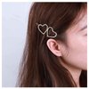 Iaceble Boho Crystal Heart Hair Clip Barrette Hollow Heart Hair Clips Cz Open Heart Side Clip Hairpin Gold Love Heart Hair Pins Clip Decorative Hair Accessories for Women and Girls Headdress