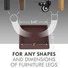 VOCOMO 3X3 Rubber Caster Cups, Non Slip Furniture Pads, Anti-Slip Gripper, Anti Skid Furniture Feet, Anti Slide Floor Protector for Bed Couch Stoppers (Brown, 4 Pack)