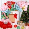 Christmas Balloon Garland Arch Kit, 140Pcs Christmas Balloons with Cane Candy Foil Balloons for Christmas Party Decorations Xmas New Year Birthday Party Supplies