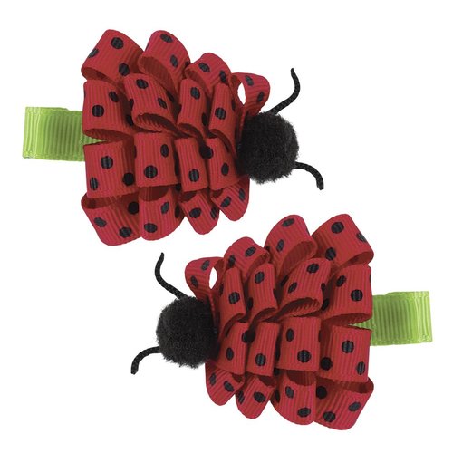 Bearington Baby Lucky Bug Ladybug Hair Barrettes, Set of 2