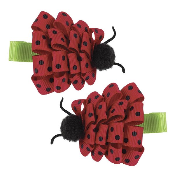 Bearington Baby Lucky Bug Ladybug Hair Barrettes, Set of 2