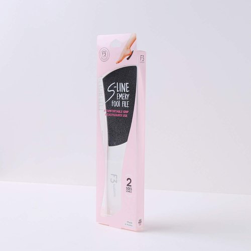 F3 Systems S-Line Emery Foot file, Colossal Double-Sided Pedicure Tool, Effective for Cracked Heel, Ergonomic Design for Easy Grip