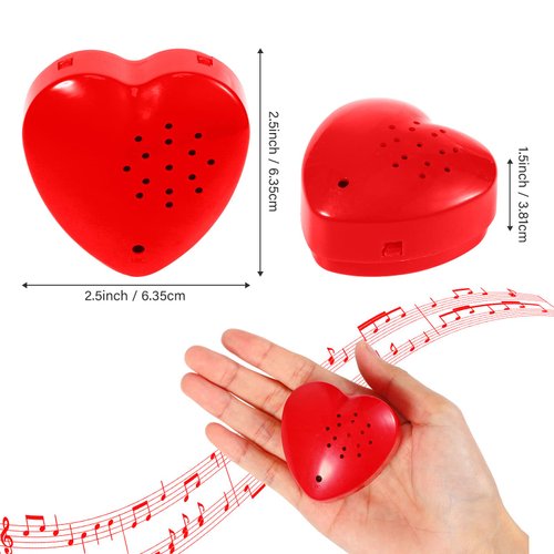 Civaner 2 Pack Voice Recorder for Stuffed Animal 20 Second Red Heart Voice Recorder Christmas Sound Recording Device Recordable for Plush Bears Toy