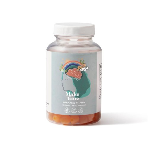 MAKE TIME Women's Prenatal Gummies with Folate Boost | Sugar & Sulfate Free, Maltitol, Erythritol, Sorbitol, Pectin, Citric Acid, Sodium Citrate, and Beta Carotene (30 Servings)