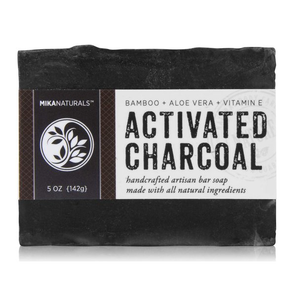 MIKA NATURALS Activated Charcoal & Aloe Vera Bar Soap for Face, Body, Acne, Blackheads, Eczema, Psoriasis | All-Natural Cleansing, Detoxifying Soap for Troubled Skin | Palm Oil Free | Handmade (5