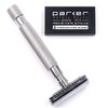 Parker 64S Stainless Steel Handle Double Edge Safety Razor with Closed Comb Head & 5 Premium Blades