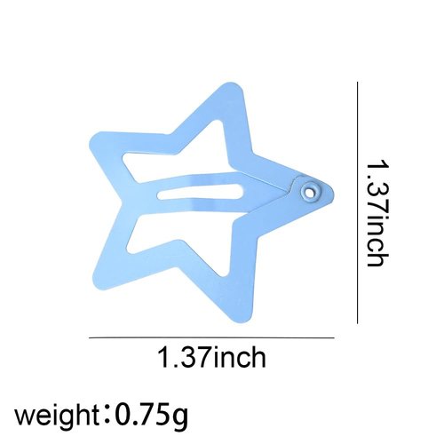 Star Hair Clips Y2K Hair Accessories for Women Star-Shaped Snap Hair Clips for Girls Hair Barrette Metal Stars Hairpins 12 Pcs