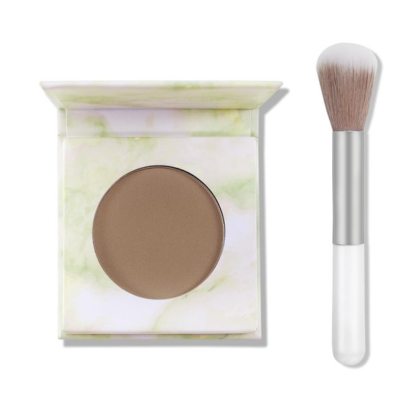 Jutqut Matte Contour Palette, Face Sculpting Grey Contour Powder Palette for Light Fair Skin, Cool Toned Face Bronzer Makeup Contouring Palette, Buildable Matte Bronzer, 02#Dark Brown