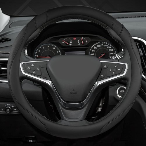 West Llama Customized Auto Car Steering Wheel Cover for Chevy 14.5-15 inches, Steering Wheel Cover for Chevrolet (Black - Standard Size)