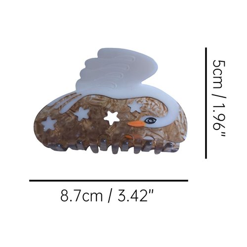 Novelty Golden Swan and Star Hair Clip,Acetate Claw Clip for Women,Women Hair Accessories