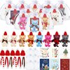 Poen 24 Set Christmas Gift 4 Inch Mini Christmas Stuffed Plush Bear with Santa Hat Scarf Christmas Cards Organza Bags Xmas Stuffed Small Bear Toy Set for Xmas Holiday Party Favor(Vibrant Style)