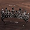 TOBATOBA Black Tiara Black Crown for Women, Gothic Crown Halloween Wedding Tiara Halloween Costumes for Women, Queen Crown Black Wedding Gothic Tiara Halloween Accessories for Women Prom Cosplay Party