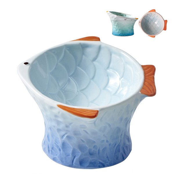 Raised Tilted Ceramic Cat Bowl - Cute Elevated Slanted Shallow Angled Cat Dish - Personalized Pet Feeder for Food Feeding - Ergonomic Anti Vomiting Whisker Fatigue - Size for Cat and Small Dog