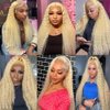 613 Blonde Human Hair Bundles Blonde Kinky Curly Human Hair Bundles 20 22 24 inch Brazilian Virgin Remy Hair Extensions Double Weft 613 Bundles Human Hair Curly Wave Bundles