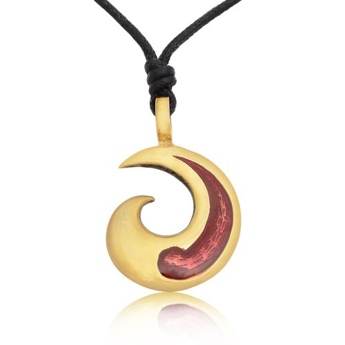 Vietguild Cute New Maori Tribal Fishing Hook Handmade Brass Charm Necklace Pendant Jewelry