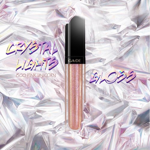 GA-DE Crystal Lights Lip Gloss, 800 - Enriched with Light-Reflecting Crystal Pearls - Smooth Silky, Rich Color - Moisturizes and Adds Shine - 0.2 oz