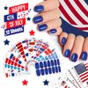 JERCLITY 14 Sheets Independence Day Nail Polish Strips 4th of July Nail Wraps for Women Patriotic American Flag Nail Strips Self-Adhesive Nail Stickers with Nail File for Memorial Day（4th of July-2）
