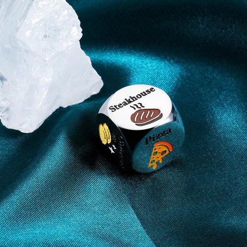 Couples Gifts for Girlfriend Boyfriend Dating Food Decision Dice Decider Gifts One Year 11 Year Silver Anniversary for Husband Wife Valentines Christmas Birthday Decision Gifts for Her Him Best Friend
