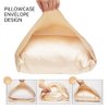 Soft Satin Eye Sleeping Mask and Pillowcase Set Satin Pillowcase and Eye Mask with Scrunchie for Girls (Beige)