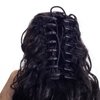 SWACC 12-Inch Short Screw Curls Claw Clip Ponytail Extensions Synthetic Clip in Drawstring Curly Ponytail Hairpiece Jaw Clip Hair Extension (Off Black-1B#)