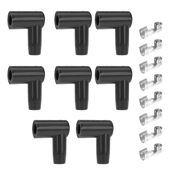 Saihisday Coil Boot Terminal Kit 90 Degree Boots HEI Distributor Spark Plug Ignition Wire 6mm 7mm 8mm 9mm 10mm (Pack of 8)