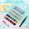 5608Pcs Makeup Rhinestones with Face Glue, Flatback Colorful Face Gems Crystal AB&Clear Eye Jewels with Pickup Dotting Tools for Face Eye Body Makeup, Nail Art and DIY Crafts