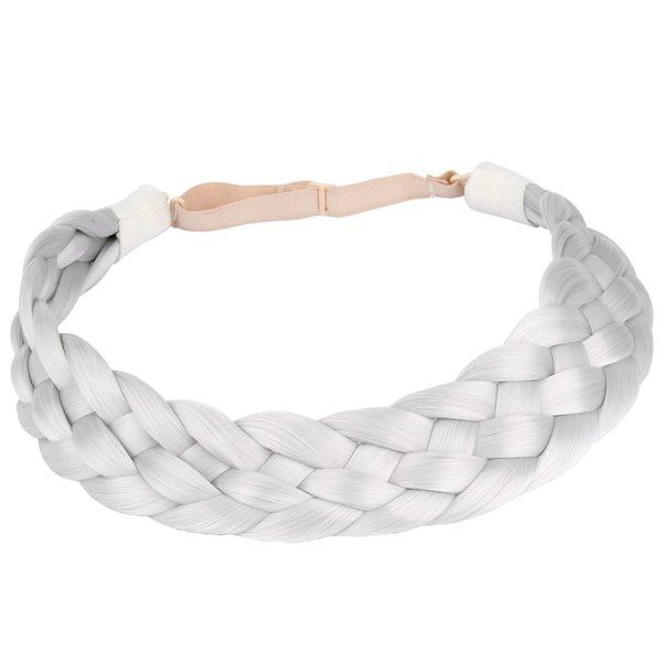 Gledola 5 Strands Synthetic Hair Braid Headband Hair Braided Headband for Women Girl (Light Gray)