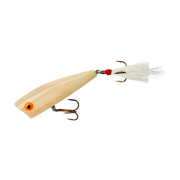 Rebel Lures Pop-R Topwater Popper Fishing Lure, Bone, Magnum Pop-R (1/2 oz), One Size, 3"