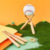 Maitys 8 Sets Baseball Stand Baseball Holders for Display Balls Wooden Baseball Bat Display Stand Holder Display Baseball Centerpieces for Tables for Kids and Sports Lover