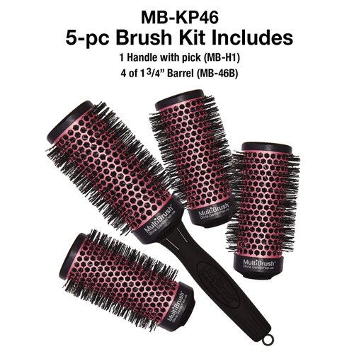 Olivia Garden MultiBrush Detachable Thermal Styling Hair Brush (5-Piece Kit 1 3/4" 46mm)