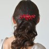 BETITETO Bridal Crystal Hair Piece Rhinestone Wedding Small Hair Comb Accessories for Women Girls (Red)