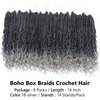 8 Packs Box Braids Crochet Braids Curly Ends 3X Box Braids 14 Inch Ombre Synthetic Crochet Hair Extensions (14 Inch, 1B/Silver)