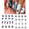 12 Sheets Moon Stars Nail Art Stickers Horrifying Eyes Nail Water Decals Transfer for Nails Sun Blue Crystal Designs Water Slider Nail Stickers Snake Nail Decoration Supplies for Women DIY Manicure
