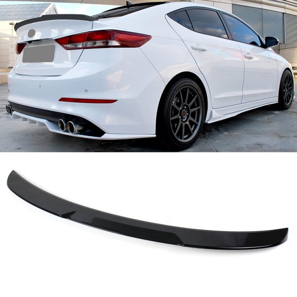 Fits for 2017-2018 Hyundai Elantra Sedan Painted Glossy Black H Style Trunk Lid Spoiler Wing