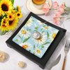 AnyDesign 80 Pack Daisy Paper Napkins Spring Summer Flower Luncheon Napkins 6.5 x 6.5 Inch Watercolor Blue Flower Disposable Dinner Hand Napkins for Seasonal Holiday Home Party Supplies