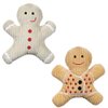 Dog Toy Spice Scented Gingerbread Man Cookie Plush Squeakers Holiday Play Pet Gift 7" (Set of Both Toys)