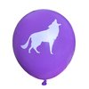 Wolf Latex Balloons 12 Count, Wolf Balloons for Birthday Party, Wolf Howling, Baby Shower Classroom Decoration, Cute Wolves Balloon, 12 Inch Standard Size, Girls Wolf Party Decor (Purple)