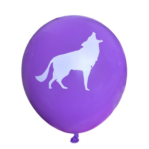 Wolf Latex Balloons 12 Count, Wolf Balloons for Birthday Party, Wolf Howling, Baby Shower Classroom Decoration, Cute Wolves Balloon, 12 Inch Standard Size, Girls Wolf Party Decor (Purple)