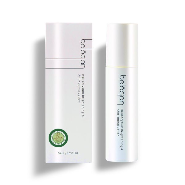 Belocian Helichrysum Brightening & Anti-aging Face Lotion 1.7 Fl OZ (50ml), Reduce Wrinkles and Fine Lines, Non sticky, Suitable for all Skin Type, Halal Certified