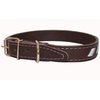 Genuine Leather Reflective Dog Collar 24"x1" Brown Fits 17"-21.5" Neck