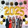 KatchOn, Black and Gold New Years Balloons 2025 - Pack of 45 | 40 Inch, Balloons 2025 with Pom Poms, Swirls | NYE Party Favors 2025, New Years Decorations 2025 | New Years Eve Party Supplies 2025