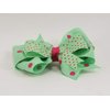Green and Pink Dots Hair Bow