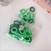 Cotton Fabric Hair Bands, 50pcs DIY Elastic Ponytail Holders For Girls Seamless No Damage Hair Ties for Thin Hairs (Green)
