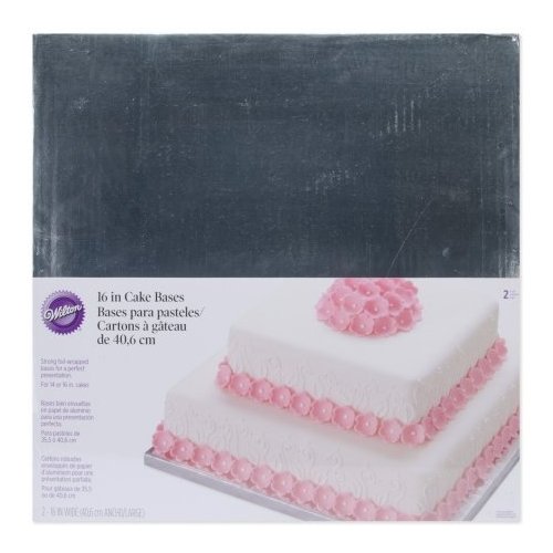 Cake Bases-16 Square Silver 2/Pkg