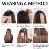 Clip in Highlight Hair extensions 10A Human Hair Clips on Hair Pieces Straight Clips on High Light Hair Extensions for Women Girls