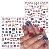 8 Sheets 4th of July Nail Art Stickers 3D Self-Adhesive Independence Day Nail Decals USA Flag Patriotic Nail Stickers Stars Stripes Eagle Nail Design Memorial Day Nail Supplies for Women Nail Decor