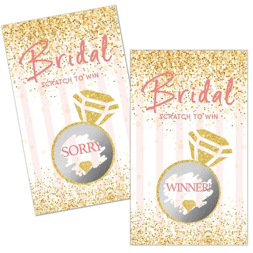 Haizct 50 Pack Bridal Shower Scratch Off Game for Country Wedding, Bridal Shower, Bridal Lottery Tickets, Wedding Shower Ideas (Diamond Ring)-GK103